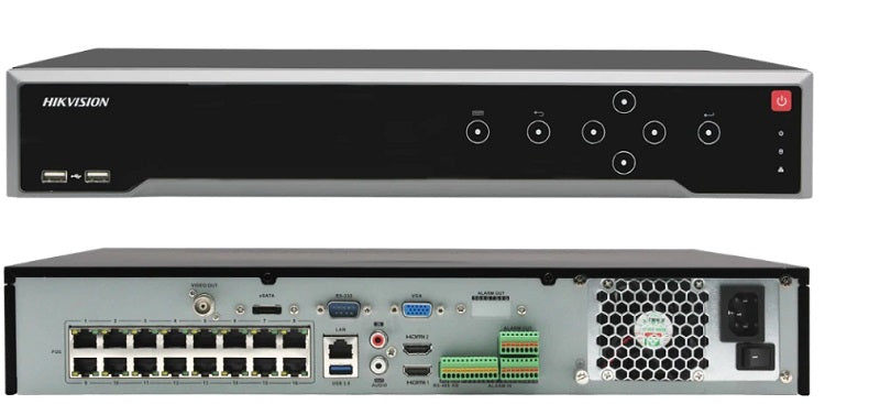 NVR 32 Canales 8MP 16 Puertos PoE+ 4 HDD PoE 300m HDMI en 4K H.265+